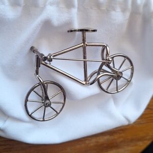 Vintage Taxco Sterling Silver Bicycle Brooch | Movable Wheels | Artisan Pin